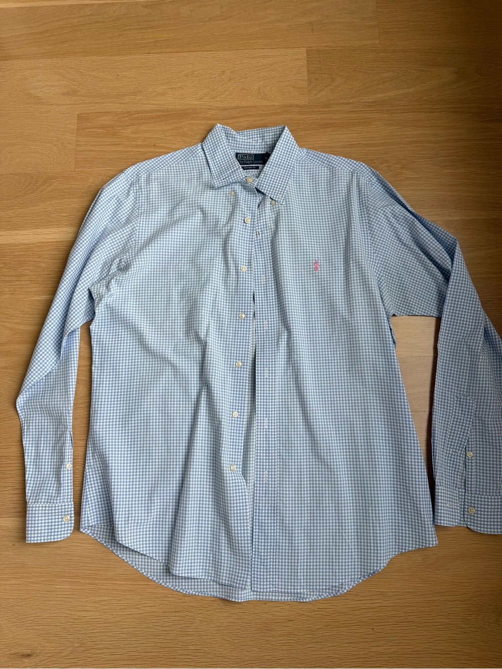 Ralph Lauren Blue and White Gingham Button-Down Shirt